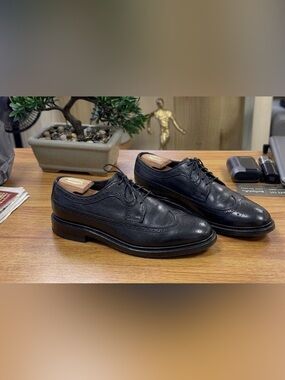 FootJoy Classics USA Made Black Leather Full Brogue Wingtip Derby 7.5 AANarrow